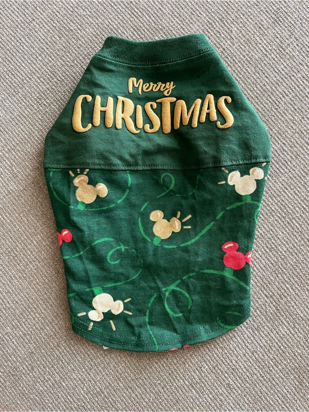 Disney Parks "Merry Christmas" Mickey Mouse Holiday Lights Dog Spirit Jersey XS